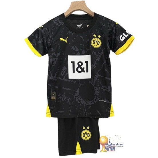 Away Conjunto De Bambino Borussia Dortmund 2023 2024 Nero Giallo