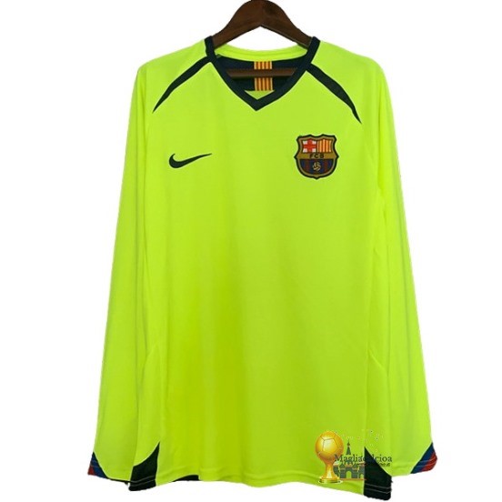 Away Manica lunga Barcelona Retro 2005 2006 Giallo