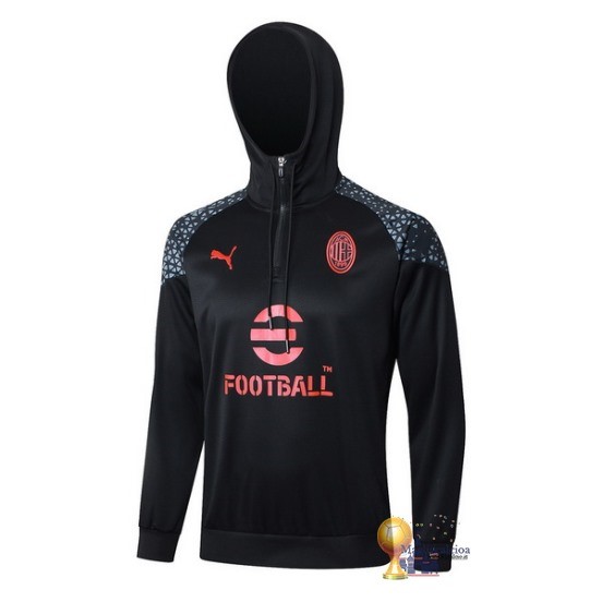 Felpa Cappuccio AC Milan 2023 2024 Nero Rosso