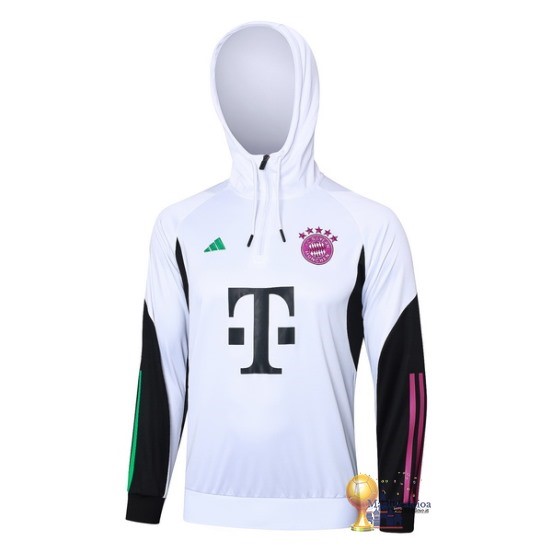 Felpa Cappuccio Bayern München 2023 2024 Bianco Nero