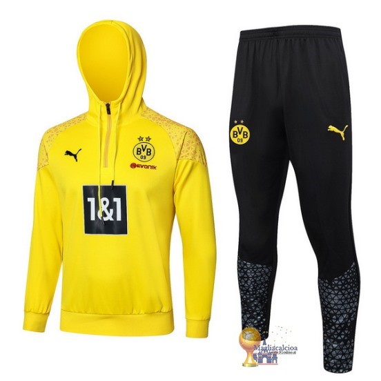 Felpa Cappuccio Borussia Dortmund 2023 2024 Giallo Nero