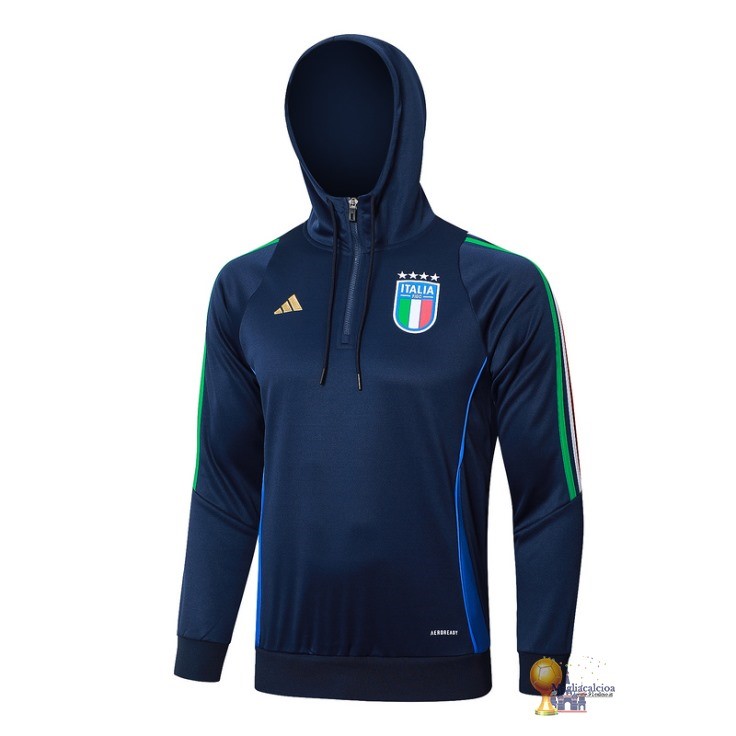 Felpa Cappuccio Italia 2024 Blu Navy