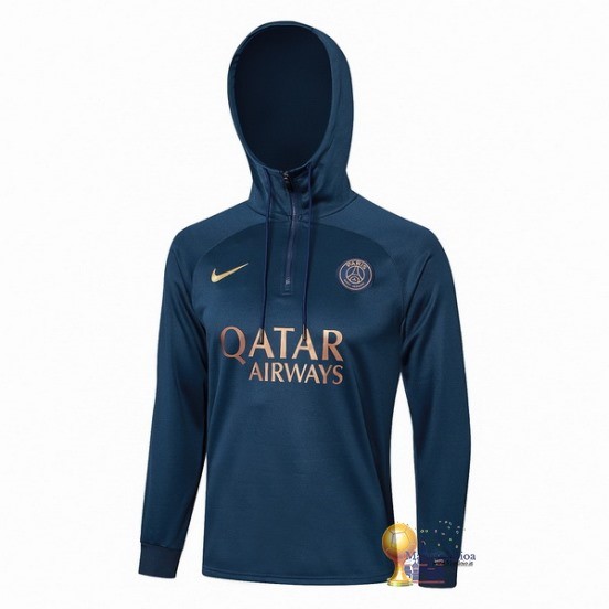 Felpa Cappuccio Paris Saint Germain 2023 2024 Blu II Navy.