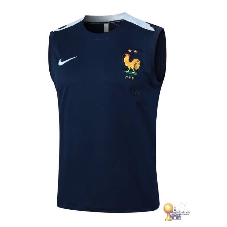 Formazione Senza Maniche Francia 2024 Blu Navy