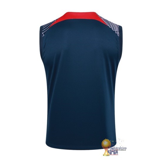 Formazione Senza Maniche Paris Saint Germain 2023 2024 Blu Rosso Purpureo