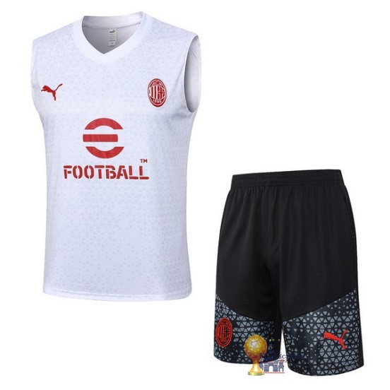 Formazione Senza Maniche Set Completo AC Milan 2023 2024 Bianco Rosso Nero