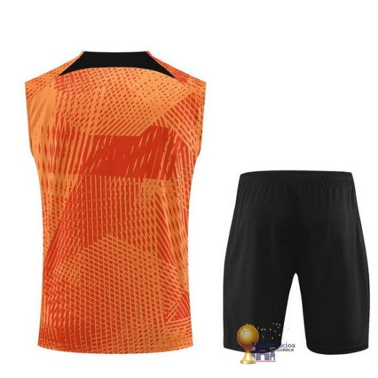 Formazione Senza Maniche Set Completo Atlético Madrid 2023 2024 Arancione Blu