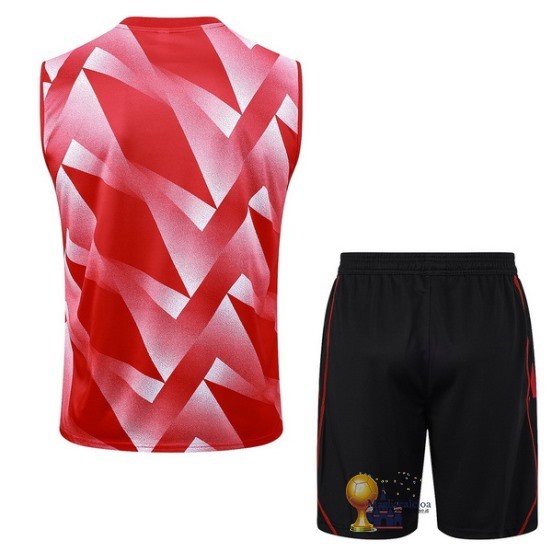 Formazione Senza Maniche Set Completo Bayern München 2023 2024 Rosso Bianco Nero