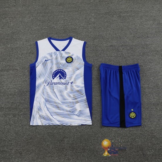 Formazione Senza Maniche Set Completo Inter Milán 2023 2024 Bianco Blu