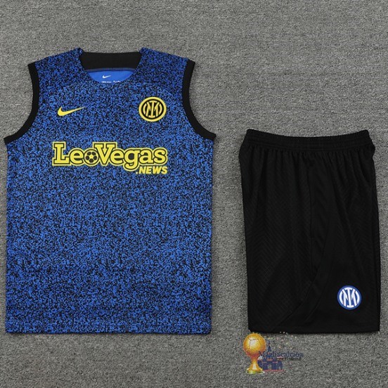 Formazione Senza Maniche Set Completo Inter Milán 2023 2024 Blu Giallo Nero