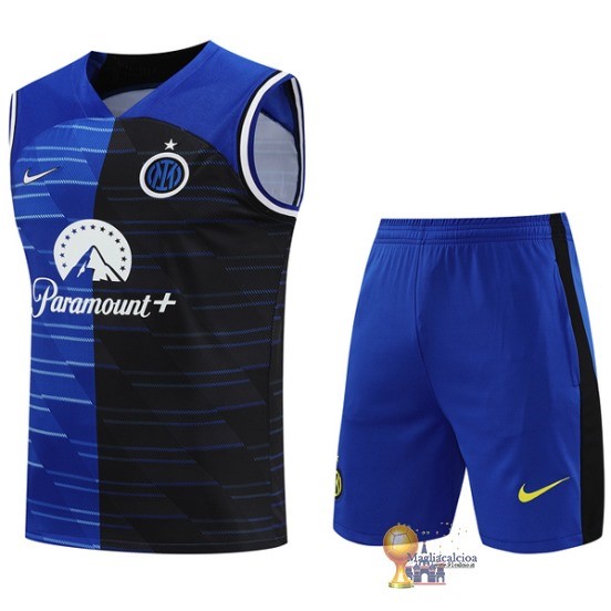 Formazione Senza Maniche Set Completo Inter Milán 2023 2024 Blu I Nero