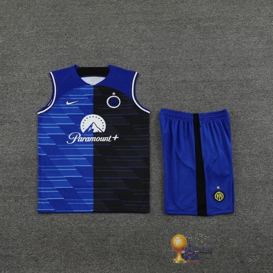 Formazione Senza Maniche Set Completo Inter Milán 2023 2024 Blu I Nero