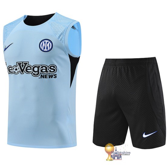 Formazione Senza Maniche Set Completo Inter Milán 2023 2024 Blu Nero