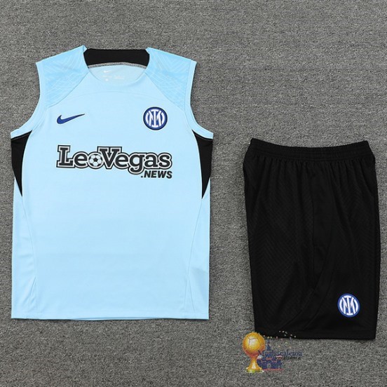 Formazione Senza Maniche Set Completo Inter Milán 2023 2024 Blu Nero