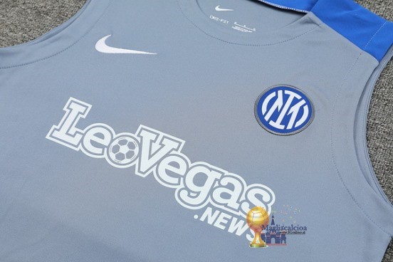 Formazione Senza Maniche Set Completo Inter Milán 2024 2025 Grigio Blu