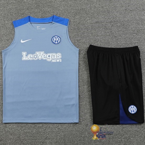 Formazione Senza Maniche Set Completo Inter Milán 2024 2025 Grigio Blu