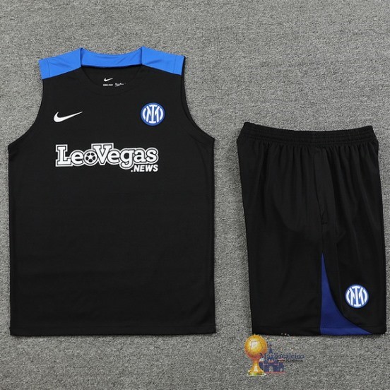Formazione Senza Maniche Set Completo Inter Milán 2024 2025 Nero Blu
