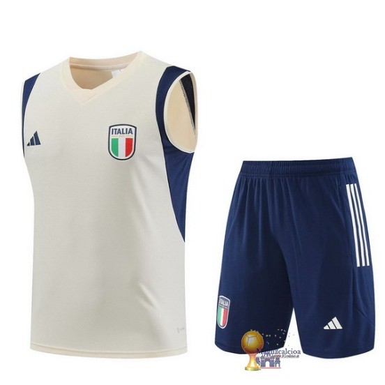 Formazione Senza Maniche Set Completo Italia 2023 Giallo Blu