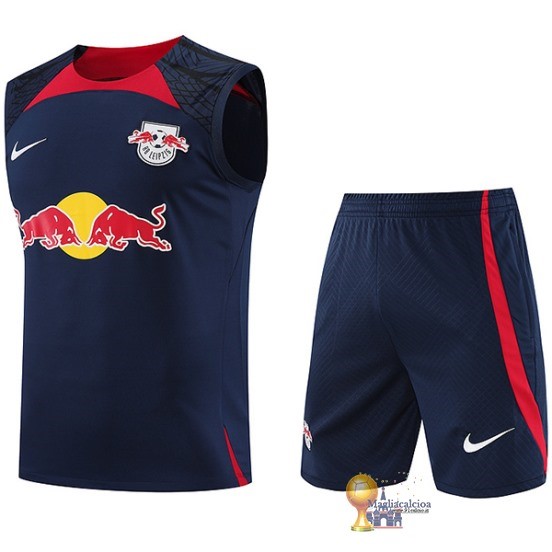 Formazione Senza Maniche Set Completo Leipzig 2023 2024 Blu Navy