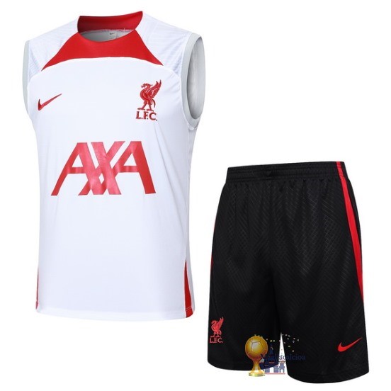 Formazione Senza Maniche Set Completo Liverpool 2024 2025 Bianco Rosso Nero