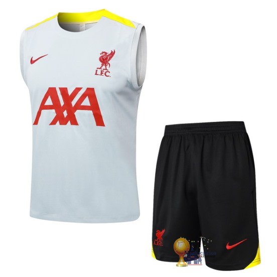 Formazione Senza Maniche Set Completo Liverpool 2024 2025 Grigio Giallo Nero