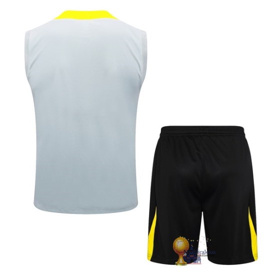 Formazione Senza Maniche Set Completo Liverpool 2024 2025 Grigio Giallo Nero