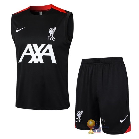 Formazione Senza Maniche Set Completo Liverpool 2024 2025 Nero Bianco Rosso