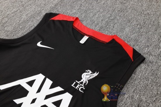 Formazione Senza Maniche Set Completo Liverpool 2024 2025 Nero Bianco Rosso