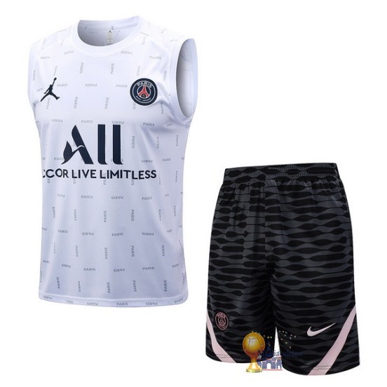 Formazione Senza Maniche Set Completo Paris Saint Germain 2023 2024 Bianco Nero Rosa