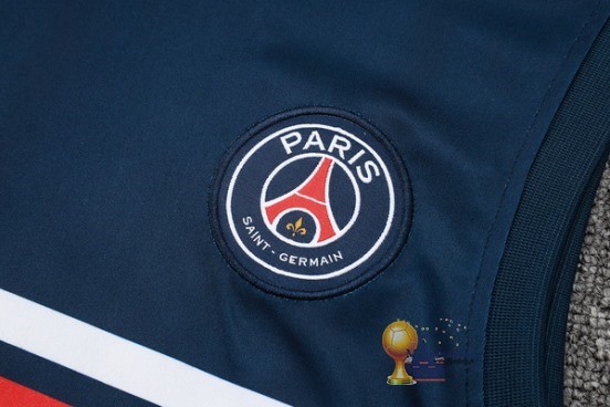 Formazione Senza Maniche Set Completo Paris Saint Germain 2023 2024 Blu Navy I Rosso
