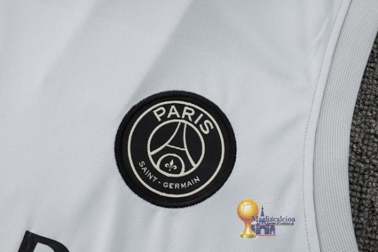Formazione Senza Maniche Set Completo Paris Saint Germain 2023 2024 Grigio Luce