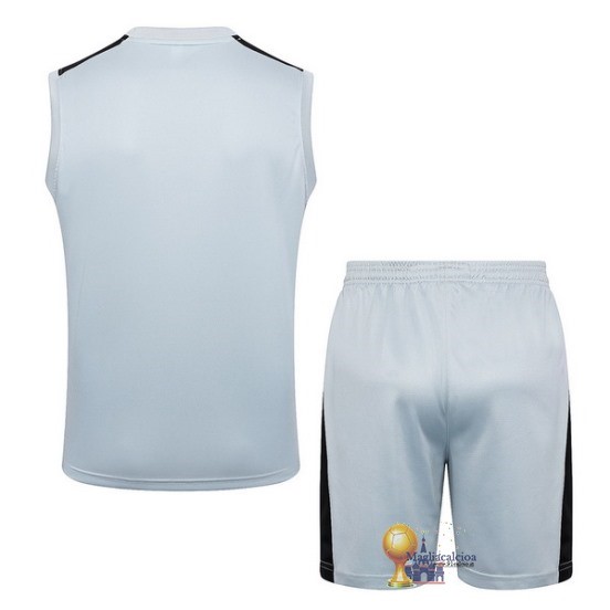 Formazione Senza Maniche Set Completo Paris Saint Germain 2023 2024 Grigio Luce