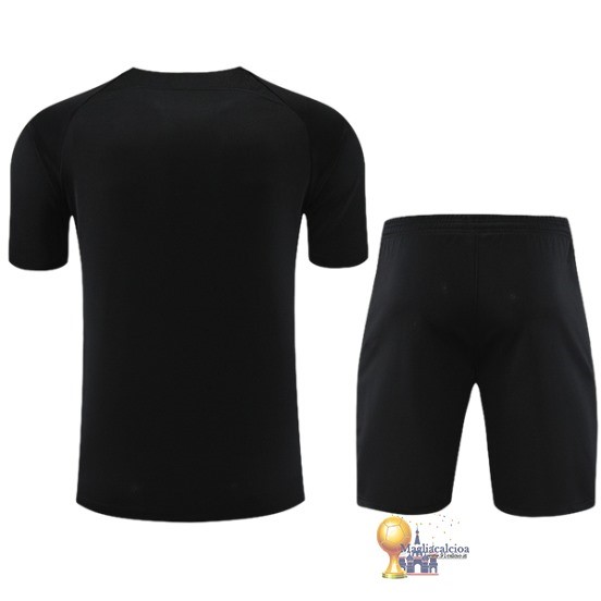 Formazione Senza Maniche Set Completo Paris Saint Germain 2023 2024 Nero Rosso Blu