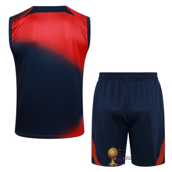 Formazione Senza Maniche Set Completo Paris Saint Germain 2023 2024 Rosso Blu
