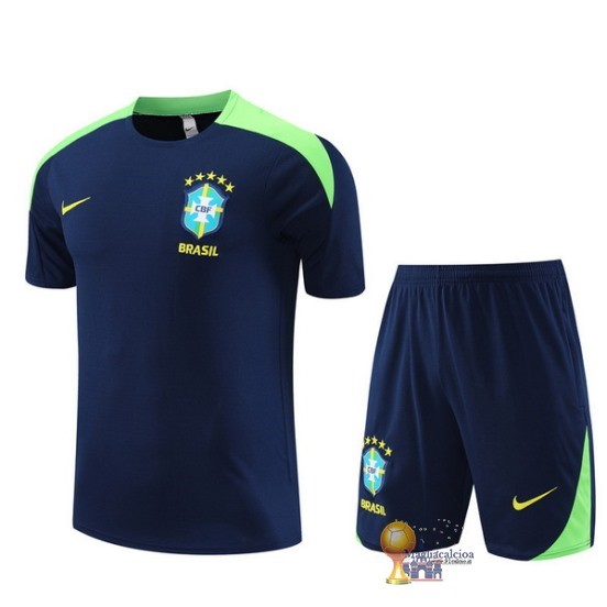 Formazione Set Completo Bambino Brasile 2024 Blu Navy Verde