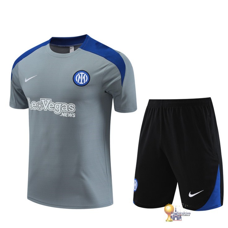 Formazione Set Completo Bambino Inter Milán 2023 2024 Grigio Nero Blu