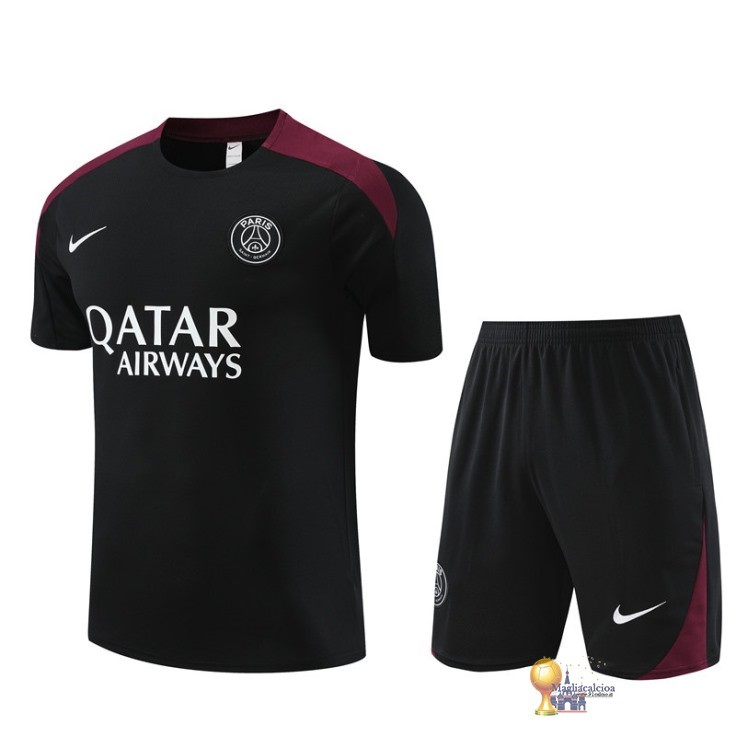 Formazione Set Completo Bambino Paris Saint Germain 2023 2024 Nero Rosso