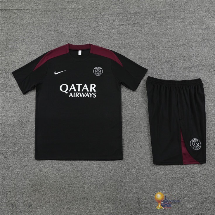 Formazione Set Completo Bambino Paris Saint Germain 2023 2024 Nero Rosso