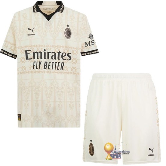 Fourth Conjunto De Bambino AC Milan 2023 2024 Giallo