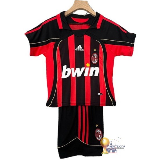 Home Conjunto De Bambino AC Milan Retro 2006 2007 Rosso