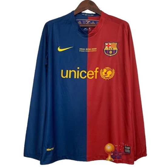 Home Manica lunga Barcelona Retro 2008 2009 Blu Rosso