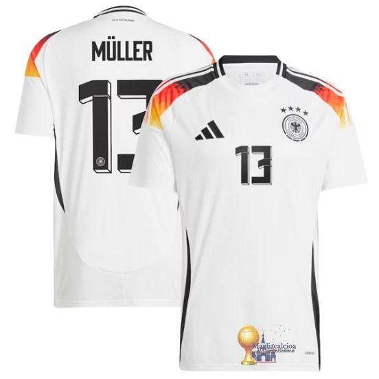 NO.13 Müller Thailandia Home Maglia Germania 2024 Bianco