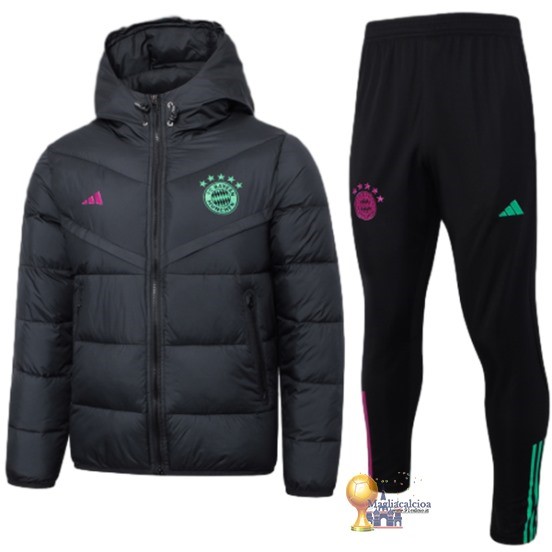 Set Completo Chaqueta De Algodón Bayern München 2023 2024 Nero