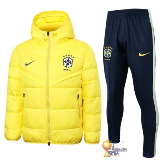 Set Completo Chaqueta De Algodón Brasile 2023 Giallo Nero