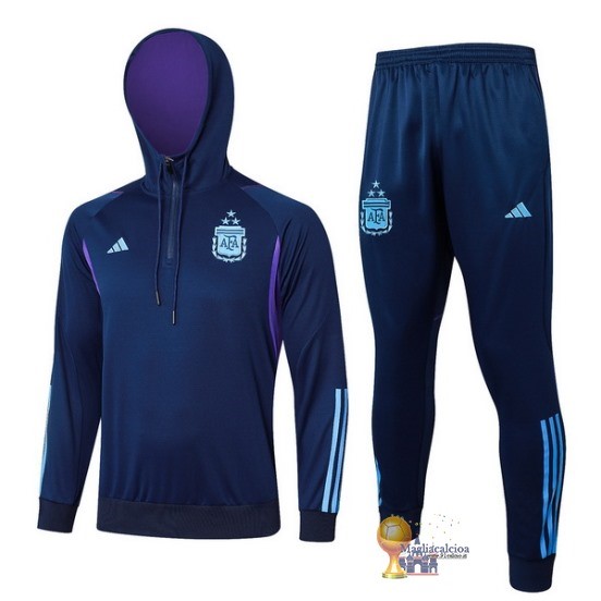 Set Completo Felpa Cappuccio Argentina 2023 Blu Navy