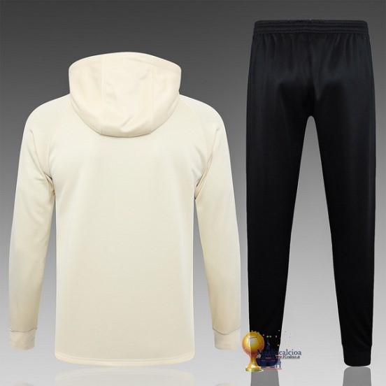 Set Completo Felpa Cappuccio Bambino Paris Saint Germain 2023 2024 Giallo Nero