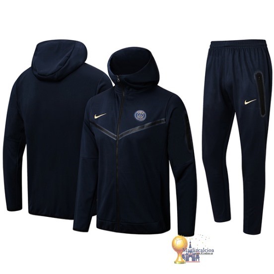 Set Completo Felpa Cappuccio Paris Saint Germain 2024 2025 Nero