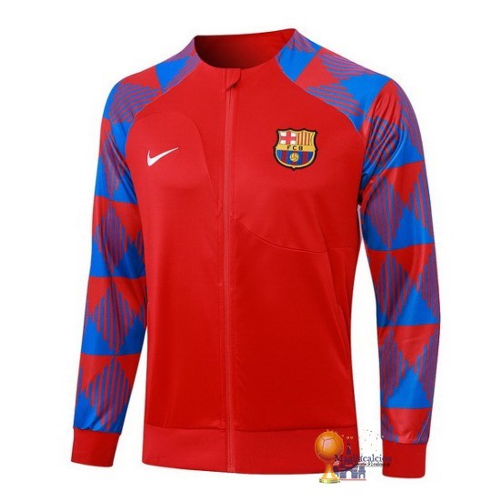 Set Completo Lunga Zip Giacca Barcelona 2023 2024 Rosso Blu