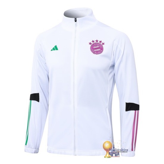 Set Completo Lunga Zip Giacca Bayern München 2023 2024 Bianco Purpureo