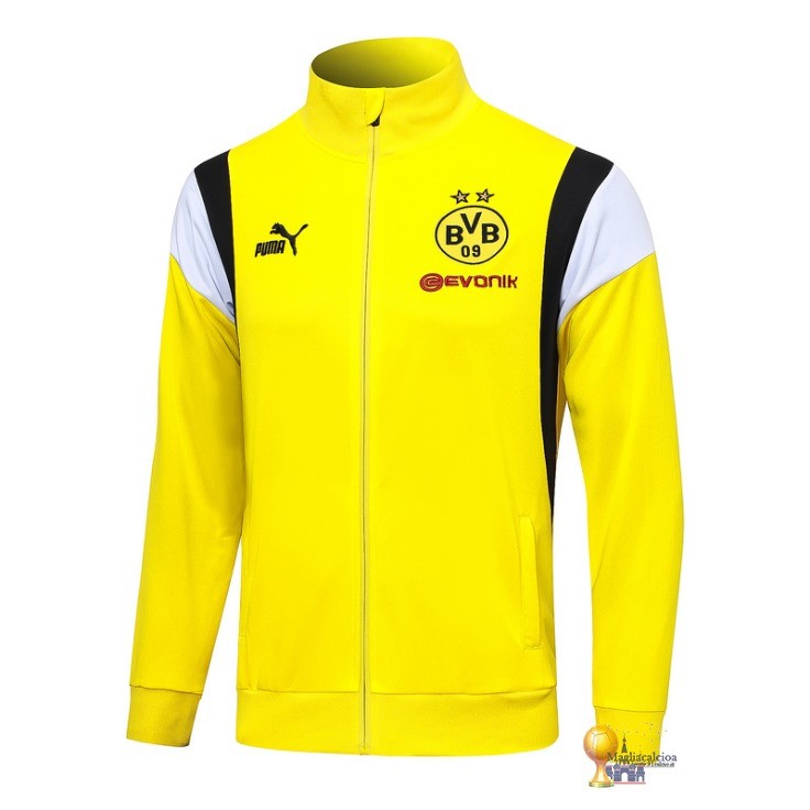 Set Completo Lunga Zip Giacca Borussia Dortmund 2023 2024 Giallo Bianco